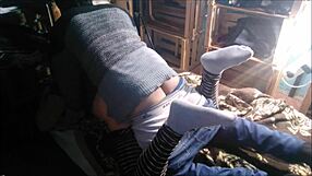 Latina Couple Fucks Doggystyle In The Dark Then Turns On Led!