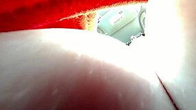 Giantess hides tiny man in huge tits