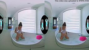 Bath Creeper Fills Step Sister in VR POV