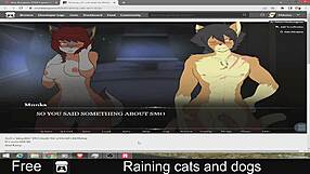 Raining cats and dogs in this intriguing furry erotic scene tonight.