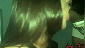 Laurencat twerks and swallows cumshot.