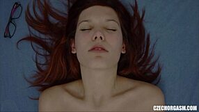 redhead girl explores her big lips pussy with fingers in homemade reality