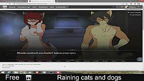 Raining cats and dogs in this intriguing furry erotic scene tonight.