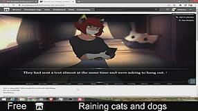 Raining cats and dogs in this intriguing furry erotic scene tonight.