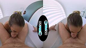 Bath Creeper Fills Step Sister in VR POV