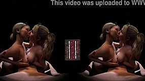 double titfuck with cum and dirty tongue kisses in this ffm threesome