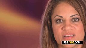 Hot Brunette Babe Sucking Big Cock In Front Of Her Man!