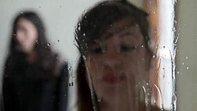 Intense spitting fetish scene with wet mouths and saliva play