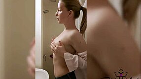 Blonde Teases Pussy In Shower