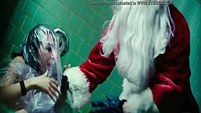 silent night featuring a sexy topless girl with brunette hair and big boobs