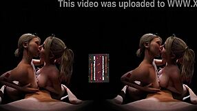 double titfuck with cum and dirty tongue kisses in this ffm threesome