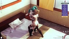 Girlfriend And Friend Engage In Lesbian Action