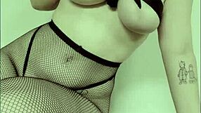 Sexy fishnet babe worships ass with slaps in POV