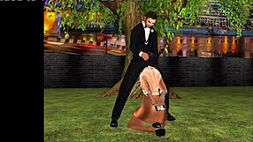 Sweet appetizer in cartoon sex scene.