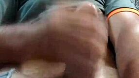 Mature man enjoys solo masturbation massage