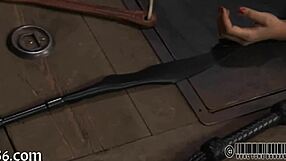 ferocious whipping for hotty in intense session