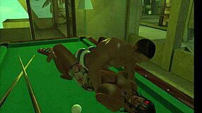 Playing On The Pool Table