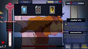 blue haired asian uses big ass to fuck and cum in hentai game