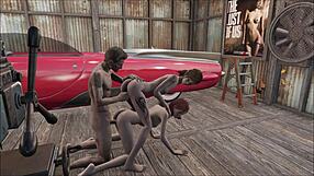 fo4 babe gets a good fuck in the garage.