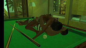 Playing On The Pool Table