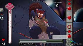 blue haired asian uses big ass to fuck and cum in hentai game