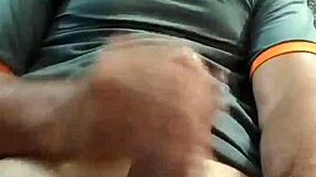 Mature man enjoys solo masturbation massage