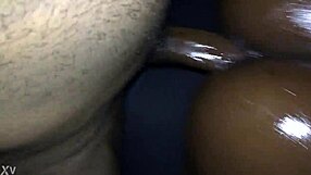 Can you believe this fun-sized ebony babe takes that long black cock?