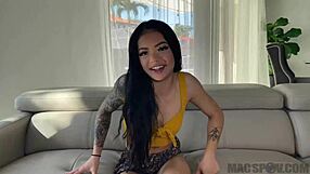 Petite Asian Paisley Paige Railed Hard