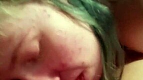 Blue Hair Girl Gives Long Blowjob