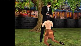 Sweet appetizer in cartoon sex scene.