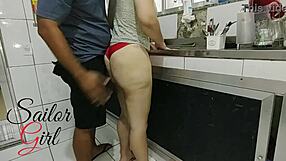 Housewife fucked deliciously in kitchen by sailor girl