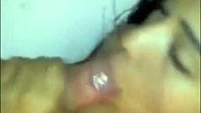 Amateur brunette participates in an intimate scene with a partner