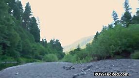 FUCKING busty stranger in the NATURE by the river!
