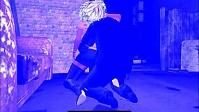 Uptown girl with her downtown lover in cartoon sex