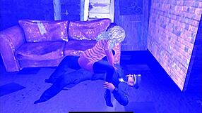 Uptown girl with her downtown lover in cartoon sex