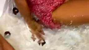 Wet clothed sex in jacuzzi with hot tall brunette teen