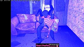 Uptown girl with her downtown lover in cartoon sex