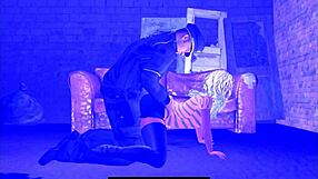 Uptown girl with her downtown lover in cartoon sex