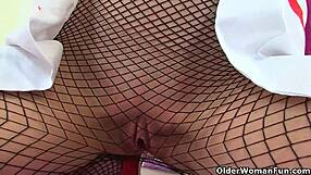 An older British milf teases in tight leggings. What secrets does she hide?