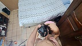 Watch this jiggly booty babe give sloppy deepthroat to her friend.