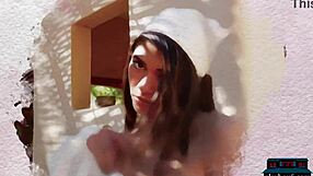 petite asian teen hannah le strips naked on relaxing ranch