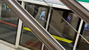 Blonde Teases Pussy Outdoors In Public Provocatively