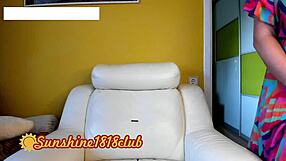 Neon pink skimaskgirl shows big boobs on webcam recording