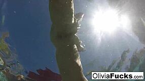 Olivia enjoys summer fun in the pool