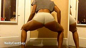 Ebony Teen Jiggles Bubble Butt In Slow Motion Grinding Session