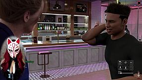 Playful fox enjoys upskirts in public fun