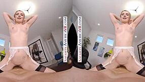 Abby Adams fucks you in your office wearing stockings and lingerie.