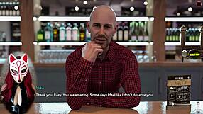 Playful fox enjoys upskirts in public fun