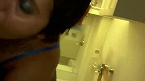 Latina gives sloppy morning blowjob to monster cock.