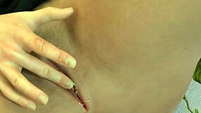 Blonde teen fingers herself to squirting cumshot!